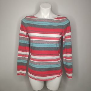 Talbots Petite Long Sleeve Striped Shirt Petite SM